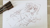 [Vẽ tranh] Fate/Grand Order - Ryougi Shiki (Bản vẽ phác thảo)