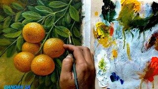 CARA MENGGAMBAR - MELUKIS BUAH JERUK / HOW TO PAINT AN ORANGE By DANDAN SA, Tutorial 44