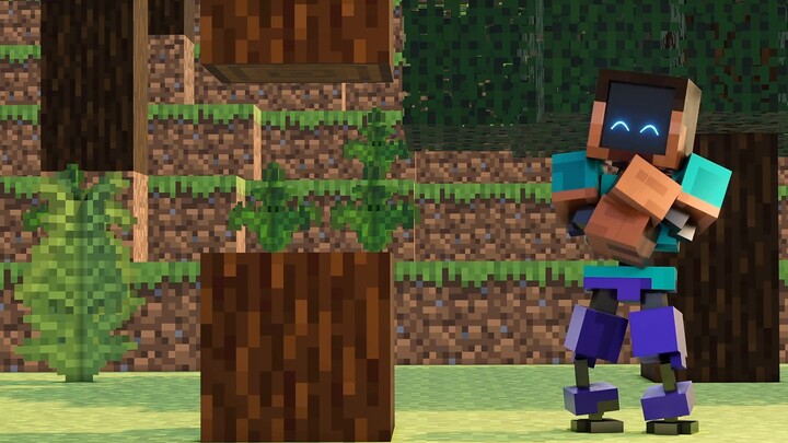 Sulih suara lucu Minecraft "Bullying the Newcomer 335": Robot baru datang ke hutan hari itu