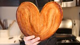 [Ẩm thực][DIY]Làm bánh ngàn lớp hình bướm trái tim khổng lồ giòn rụm