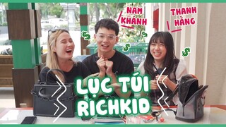 Lục túi 2 Richkid Schannel mang gì đi quay: Dán Mụn, Bùa, Túi bạc triệu !?! Khánh Hằng