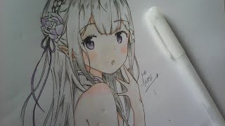 Vẽ anime girl emilia OST..re:zoro kara hajimeru isekai-how to draw anime girl emilia