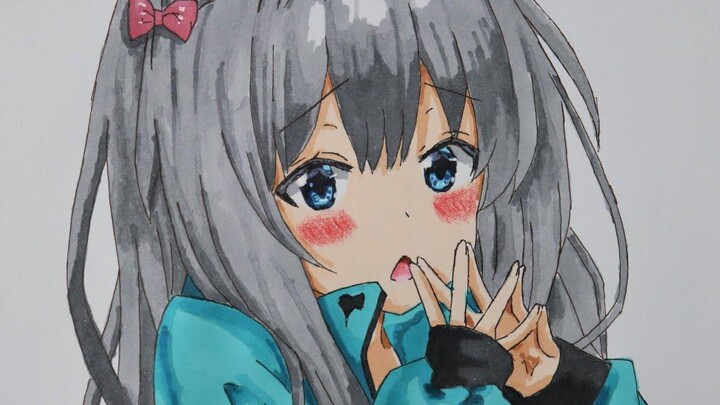 วาดรูปอนิเมะผู้หญิงน่ารักๆ Izumi Sagiri Eromanga Sensei