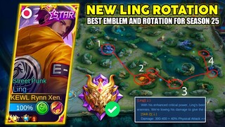 LING BEST ROTATION AND EMBLEM ON NEW SEASON 25!! REACH MYTHICAL GLORY EASILY USING THIS🔥