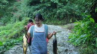 Wanita peternak ikan di pegunungan sudah lama tidak menggunakan mesinnya. Dia menelepon saya untuk m