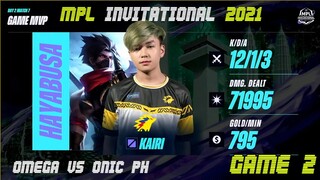 [TAGALOG] OMEGA VS ONIC PH GAME 2 | MPL INVITATIONAL | DAY 2 | MPLI