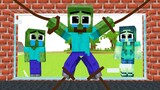 Monster school : Baby Zombie becomes Fire Superhero because Saves Parents - Minecraft Animation