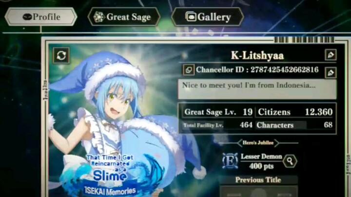 Ada yang masih main ini? Game >> Slime : Isekai Memories