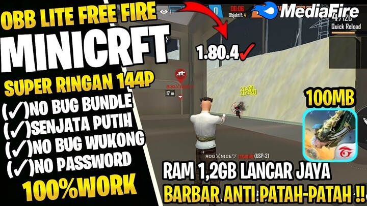 OBB LITE FEE FIRE 1BIT MINECRAFT || OBB LITE FF 1.80.4 YANG DI PAKE EKS SAM || CONFIG NO LAG 2GB FF🔥
