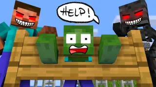 ZOMBIE IN BIG TROUBLE VS STRONG BROTHERHOOD - MONSTER SCHOOL EPIC - MINECRAFT ANIMATION
