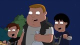Family Guy's Halloween, Showa Man Ah Q's surprise attack on Clam Harbor, Dumpling's Candy Plan
