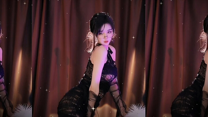 【 Yu Duoduo 】หน้าจอบันทึกการเต้นเดรสลูกไม้สีดำของ Bad Sister