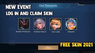 LOG IN AND GET FREE PERMANENT ELITE SKIN AND EPIC SKIN! 2021 NEW EVENT (LEGIT) | MOBILE LEGENDS