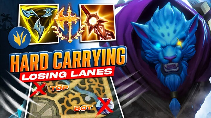 WILD RIFT RENGAR HARD CARRYING LOSING LANES - Full Gameplay