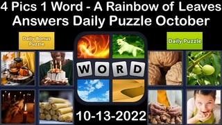 4 Pics 1 Word - A Rainbow of Leaves - 13 October 2022 - Answer Daily Puzzle + Bonus Puzzle