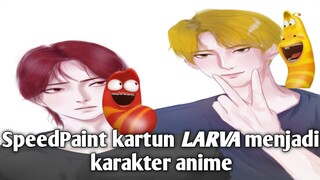 mengubah kartun larva menjadikan anime ganteng- speedpaint ibist paint