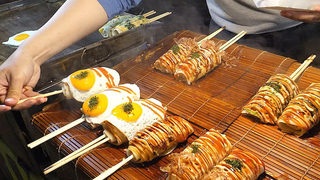 / fried egg bacon roll - thai street food