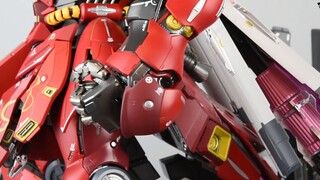 Big and red Bandai dismantling Takumi Sazabi Takumi sand alloy painting finished Gundam model unboxi