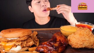 Mukbang hamburger KFC siêu to phần 3 #anngon