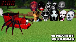 10 NEXTBOTS VS CHOO-CHOO CHARLES TRAIN in Minecraft - Gameplay - Coffin Meme