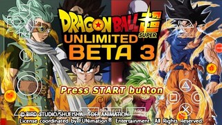 Dragon Ball Super UNLIMITED BETA 3 DBZ TTT MOD BT3 ISO With Permanent Menu And New Hit, Vegito, Goku