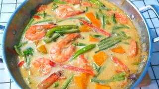 GINATAANG HIPON WITH KALABASA AT SITAW RECIPE