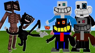 CARTOON CAT, SIRENHEAD V3 vs. SANESS BROTHERS | Trevor Henderson Creatures vs. Undertale | Minecraft