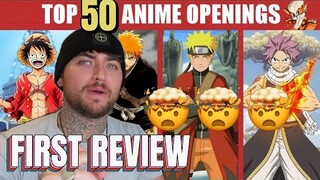 First Time Watching ANIME! | Top 50 Legendary Anime Openings [REACTION]