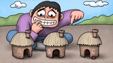 Kazi Puzzle: The giant can't find anyone in the village, which house is the man hiding in?