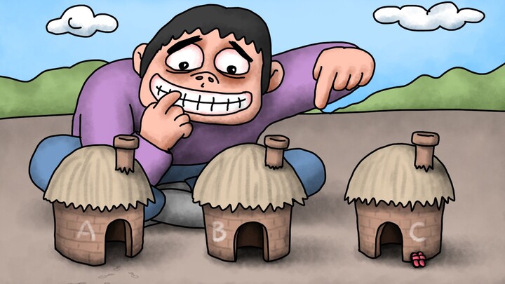 咖子谜题：巨人在村庄里找不到人，人躲在哪一个房子里了？