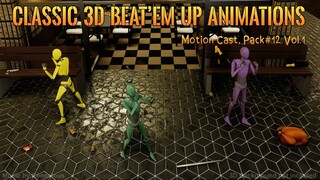 Trailer Classic 3D Beat'em up animations Pack (Motion Cast#12 - Vol1)