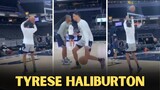 Tyrese Haliburton getting loose for his first game against the Kings since being traded.