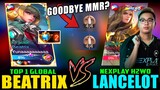 GOODBYE MMR?! H2WO LANCELOT VS. TOP 1 GLOBAL BEATRIX SA RANK! ~ MOBILE LEGENDS