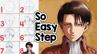 How  To Draw Levi Ackerman Easy Step by Step - Attack on Titan (Shingeki no Kyojin / 進撃の巨人 )