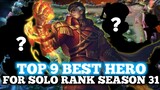 Best Hero For SOLO RANKED Mobile Legends Season 31