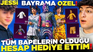 BAYRAMA ÖZEL! EKİP OYUNCUMA TÜM BAPELERİN OLDUĞU 99999$ HESAP HEDİYE ETTİM! (NO 1 HESAP) PUBG Mobile