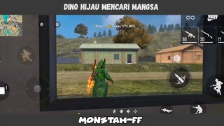 dino hijau sedang mencari mangsa