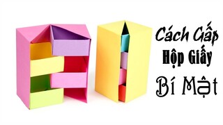 Cách gấp hộp quà - Origami 종이접기 한장으로 만드는(사각 상자) box 쉬운 색종이접기 Easy 摺紙 折纸 оригами 折り紙 اوريغامي