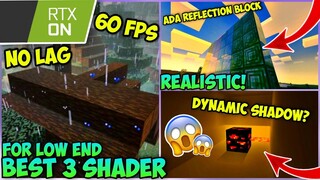 Terbaik ini!! 3 Shader aesthetic Realistic mcpe | Best shader realistic | shader mcpe 1.17