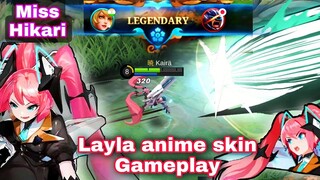 LAYLA ANIME SKIN GAMEPLAY!🔥 MISS HIKARI ASPIRANTS SKIN❤️