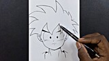 Easy sketch | how to draw gohan step-by-step easy