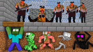 MR MEAT HORROR PRISON ESCAPE MONSTER SCHOOL - Minecraft Animation