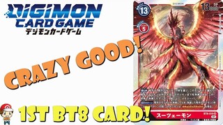 FIRST Card from BT8 New Hero Revealed! Zhuqiaomon is Ridiculous! (Digimon TCG News)