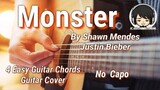 Monster - Shawn Mendes , Justin Bieber Guitar Chords (4 Easy Chords)(No Capo)(Guitar Cover)
