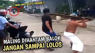 MALING BERHASIL DIJEBAK !! Para Warga Siapkan Balok Lalu Di Hantam Ke Pelaku