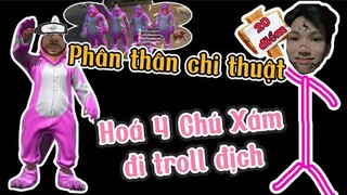 Phân thân thành 4 Chú Xám đi troll địch trong FreeFire | Chú Xám