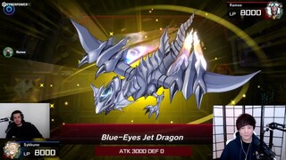 Sykkuno's Elemental hero deck VS Ramee's Blue Eyes Jet dragon deck Yu-Gi-Oh! Master Duel