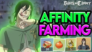 HOW TO AFK FARM AFFINITY OVERNIGHT! FREE LR, COSTUMES, AND SUMMON CRYSTALS | BLACK CLOVER MOBILE