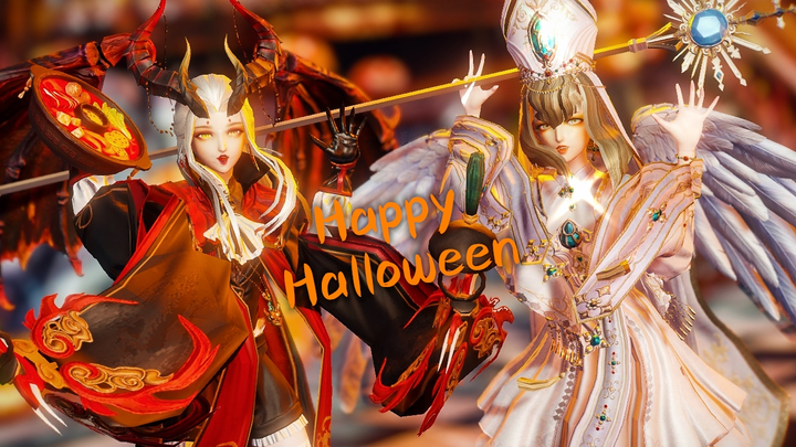 【云裳羽衣MMD】Happy Halloween × 圣约教廷 & 食之无尽 | 万圣节贺 | Trick Or Treat ? | 不给糖就捣蛋！|【换源】