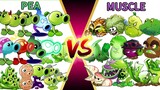 PvZ 2 Challenge | MUSCLE Team Vs PEA Team - Which Plant Team Will Win ? - Plant vs Plant